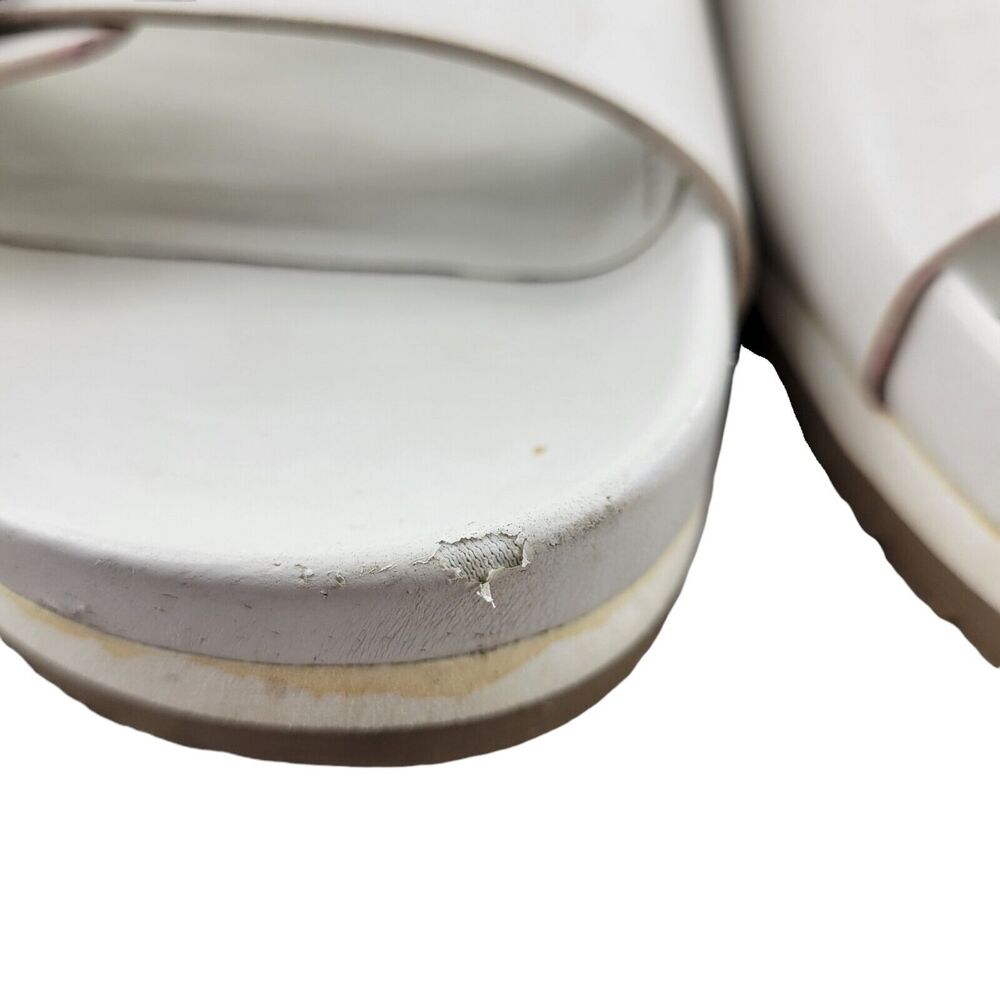 Marc Fisher Women's Kristane White Slip On Sandals Size 8 Buckles Adjustable - Picture 5 of 12